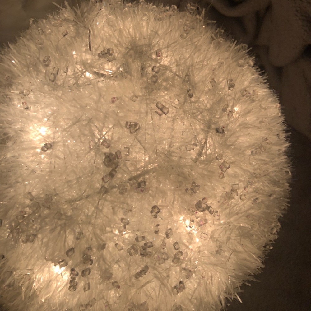 light up hangable fuzzy ball decor